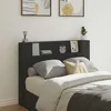 Vidaxl Vzglavje z LED lučmi Črna 140 x 16,5 x 103,5 cm Konstruiran les