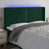 LED uzglavlje tamnozeleno 203 x 16 x 118/128 cm baršunasto