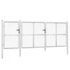 Vidaxl Vrtna mrežasta vrata srebrna 400 x 125 cm pocinkano jeklo