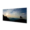 tulup.si Slika na akrilnem steklu Človek planšarski pes 125x50 cm 4 obešalnika