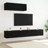 Set TV komoda Zidne 3 pcs Crni hrast Konstruirano drvo