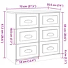 Komoda smeđi hrast 70x35,5x67,5 cm konstruirano drvo
