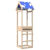 vidaXL Igralna stolpnica Rjava 52,5 x 46,5 x 195 cm Masivno borovo les