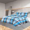 Set posteljine za poplun plavo-sivi 140x200 cm pamučni