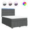 Vidaxl Box spring postelja z vzmetnico temno siva 140x200 cm blago
