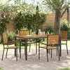Vidaxl Zunanji stoli 4 pcs Krem, Rjava