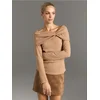 Sinsay - Off shoulder bluza sa dodatkom viskoze - boja pšenice