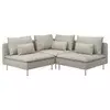 SÖDERHAMN Ugaona sofa, trosed, Fridtuna svetlobež