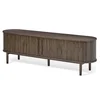 Rjava TV omarica v hrastovem dekorju 180x56x40 cm Meta – Unique Furniture
