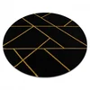 eoshop Okrogla preproga EMERALD exclusive 1012 glamur, eleganten marmor, geometrijska črna/zlata ( - Velikost: krog 200 cm)