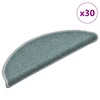 Vidaxl Stopniščne preproge 30 kosov 56x17x3 cm morsko modre polkrožne