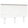 Vidaxl Posteljno vzglavje belo 124x6x82,5 cm trdna borovina