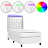 Vidaxl Box spring postelja z vzmetnico LED bel 90x190 cm umetno usnje