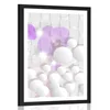 Plakat s paspartujem orhideja na abstraktnem ozadju - 30x45 silver