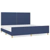 Vidaxl Posteljni okvir brez vzmetnice moder 200x200 cm blago