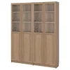 BILLY / OXBERG Komb.biblioteke s panelom/stak.vrat, im. hrastovine, 160x30x202 cm