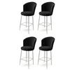 HANAH HOME Set 4 barske stolice Alte Black Chrome