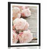 Plakat s paspartujem romantične vrtnice - 20x30 black