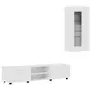 Set TV komoda FLORIN 3 pcs Visoki sjaj bijela Konstruirano drvo