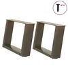 Noge za klub stolić U-oblik 2 kom Prirodni čelik 40 x (30-31) cm Čelik