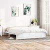 Okvir za krevet od masivnog drva bijeli 180 x 200 cm veliki