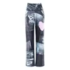 Winshape Hlače CUL105C siv denim/temno siva/roza