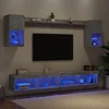 vidaXL Komplet TV omaric LED 6-delni betonsko siv inženirski les