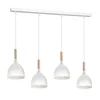 Luster na sajli NOAK WOOD 4xE27/15W/230V bela/bukva