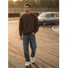 Sinsay - Crewneck dukserica sa spuštenim ramenima - prašnjava braon