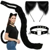 slomart Kostum mačka/lisa, 3-delni, črn, Ruhhy (rep, ušesa, choker)