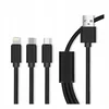 shumee Maxlife 3v1 USB kabel - Lightning + USB-C + microUSB 1,0 m 2,1A črne barve