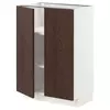 METOD Podni element s policama/2 vrata, bela/Sinarp smeđa, 60x37 cm