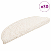 shumee vidaXL Podloge za stopnice 30 kosov Bela 56x17x3 cm