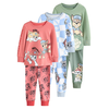 Next Pižama Snuggle svetlo modra/pastelno zelena/rdeča/črna