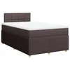 Vidaxl Box spring postelja z vzmetnico temno rjava 120x190 cm blago