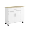 SoBuy SoBuy kuhinjski otok s kolesi, predali in nastavljivimi policami, bela, 99x40x85 cm, model FKW133-WN, (5000053629)