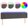 Vidaxl LED posteljno vzglavje temno sivo 203x16x78/88 cm žamet