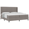Vidaxl Postelja z vzmetnico z blazino Taupe 200 x 200 cm blago