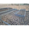 A set of raised beds for a greenhouse 3 m wide