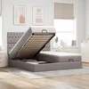vidaXL Otomanski posteljni okvir z vzmetnicami taupe 180x200 cm blago