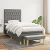 Vidaxl Box spring postelja z vzmetnico temno siva 90x190 cm blago
