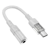 HOCO AUX adapter Type - C na Jack 3.5 mm LS37 15 cm prozirno sivi