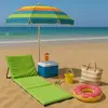LEMON PLANET Sklopiva ležaljka za plažu 140x39cm/ zelena