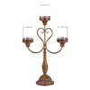 Autronic Svečnik Metal candlestick - 65 cm, 3 arms, with glasses, gold color (FUP557)