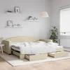 Dnevni krevet na razvlačenje s ladicama krem 100x200 cm tkanina