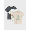 Sinsay - Pamučne majice sa printom dinosaurusa 3 pack - šareno