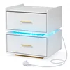 Northix LED nočna omarica 45 cm z USB priključki in dvema predaloma
