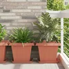 Kvadratna saksija za cvijeće 24 pcs Crvena cigla Plastika