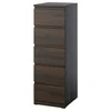 STORKLINTA Komoda s 5 fioka, tamnosmeđa/im. hrastovine, 40x50x120 cm
