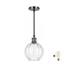 BRILAGI - LED luster na sajli RETRO GLASS 1xE27/60W/230V prečnik 18 cm crna/prozirna